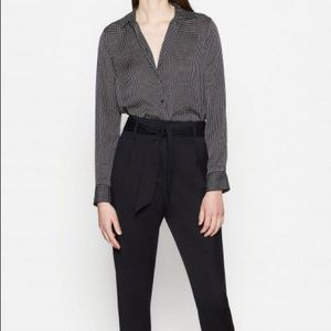 Equipment black and what check print blouse